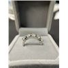 Image 2 : 2.18 CT TW OF 5 ROUND CUT MOISSANITE SET IN A STAMPED PLATED 925  SILVER RING RETAIL REPLACEMENT VAL