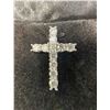 Image 1 : 3.20 CT TW ROUND CUT MOISSANITE THAT ARE 11 STONES SET IN A CROSS THAT IS STAMPED PLATED SILVER RETA