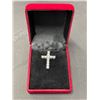 Image 2 : 3.20 CT TW ROUND CUT MOISSANITE THAT ARE 11 STONES SET IN A CROSS THAT IS STAMPED PLATED SILVER RETA