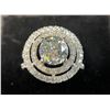 Image 1 : 2.53 CT ROUND CUT MOISSANITE SET IN CENTER OF STAMPED 925 SILVER PLATED RING WITH 71 ROUND CUT CUBIC