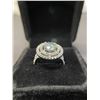 Image 2 : 2.53 CT ROUND CUT MOISSANITE SET IN CENTER OF STAMPED 925 SILVER PLATED RING WITH 71 ROUND CUT CUBIC