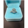 Image 2 : 2.00 CT ROUND CUT MOISSANITE SET IN CENTER OF HALO WITH 57 ROUND CUT CUBIC ZIRCONIUM SET IN STAMPED 