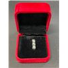 Image 2 : 3.00 CT TW WITH 3 HALF BEZEL SET ROUND CUT MOISSANITE WEIGHING A TOTAL 3.07 CT SET IN STAMPED PLATED