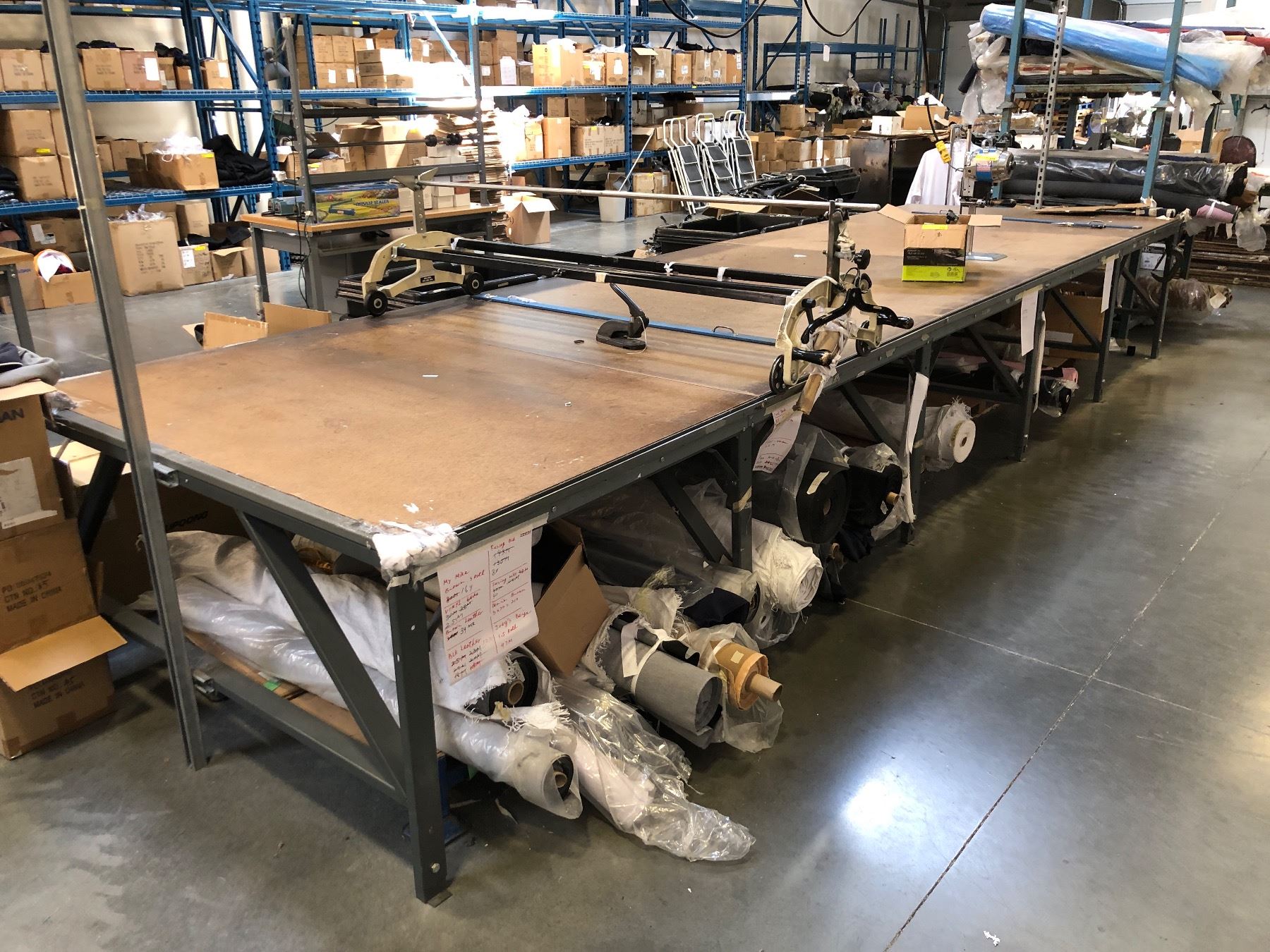 Safety Cutter Table Industrial Adjustable Cutting table - approx. 6ft W x 21ft. L ...