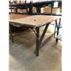 Image 2 : Industrial Adjustable Cutting table - approx. 6ft W x 12ft. L - contents not included