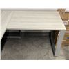 Image 2 : 3pc office furniture lot - includes contemporary woodtop L desk w/ rolling filing cabinet & armchair
