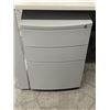 Image 3 : 3pc office furniture lot - includes contemporary woodtop L desk w/ rolling filing cabinet & armchair