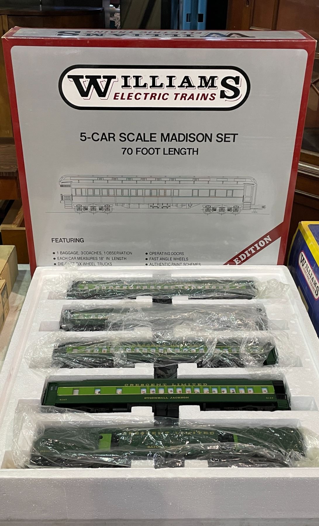 Auto Box Sets Williams 2404 - 0 Scale Southern Cresent Madison 5 Car Box Set - $259. ...