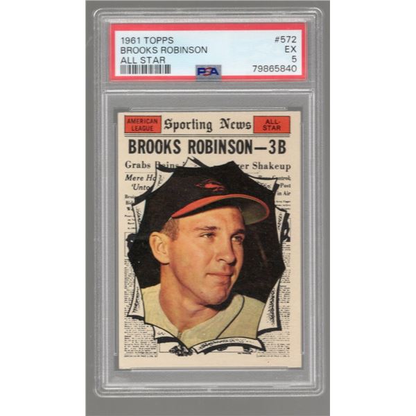 1961 Topps Brooks Robinson All - Star #572 PSA Grade 5