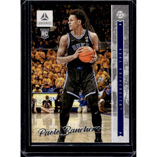 Paolo Banchero Rookie Card 2022 Panini Chronicles Luminance Draft Picks #27
