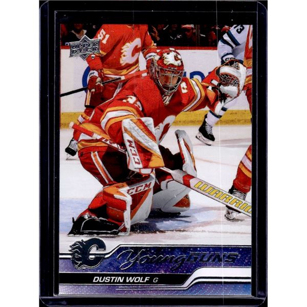 Dustin Wolf Young Guns Rookie Card 2023-24 Upper Deck Series 1 #210