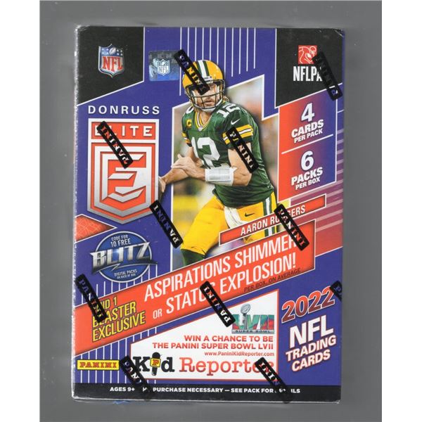 2022 Donruss Elite Football Blaster Box. 24 card in box. Look for Brock Purdy Rookie Cards.