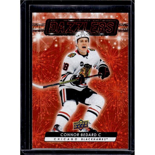 Connor Bedard Orange Dazzlers Rookie Card 2023-24 Upper Deck Series 2 #DZ-79