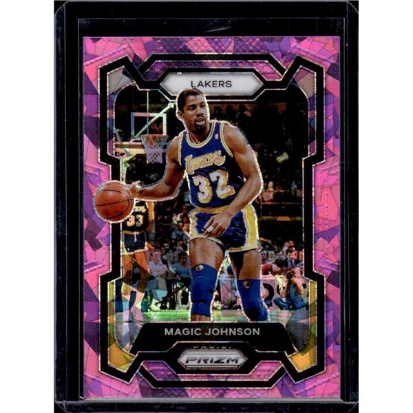 Magic Johnson Pink Cracked Ice Prizm 2023-24 Panini Prizm #185