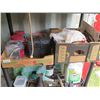 Image 3 : Black 4-Tier Shelf & Contents: Hardware, Cleaning Supplies, Jack, Flashlight, etc