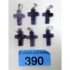 Image 1 : 6 Polished Amethyst Cross Pendants