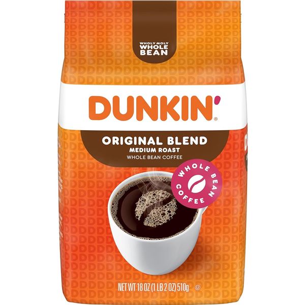 NEW 1LB BAG OF DUNKIN ORIGINAL BLEND WHOLE BEAN