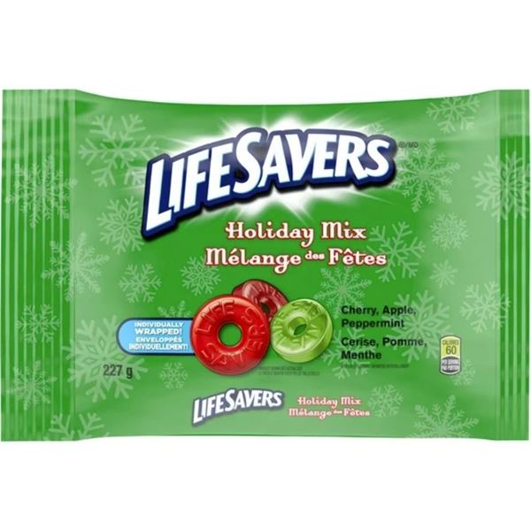 NEW BAG WITH 3 X 227G BAGS OF LIFESAVERS HOLIDAY