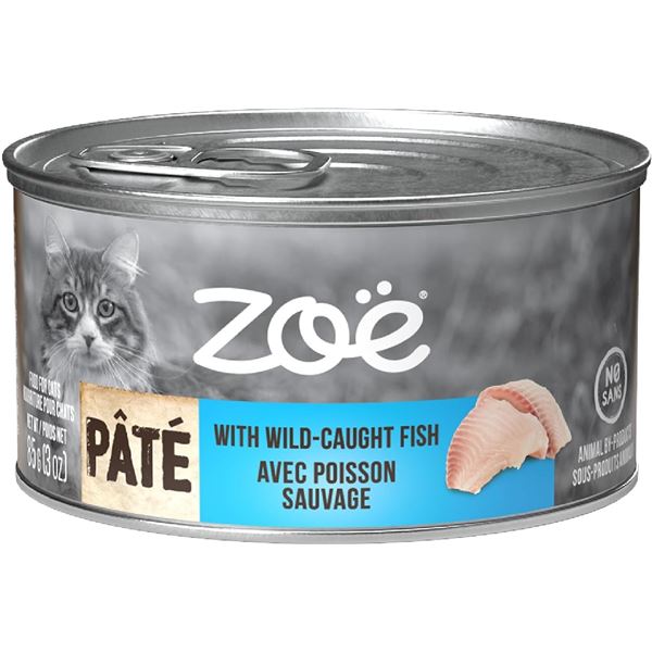 NEW 2 X 85G ZOE WET CAT FOOD PATE WILD CAUGHT FISH