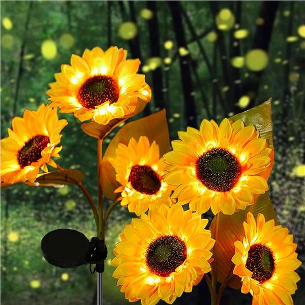 SOLAR THREE-HEAD SUNFLOWER OUTDOOR LIGHT (1 Pc.)