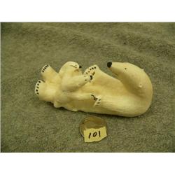 Polar bear with 2 cubs by Kiyuklook 2.25" tall 4" wide (33)