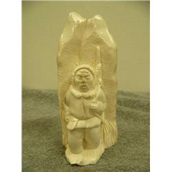 Ivory carving of hunter and rifle 5.75" (33)