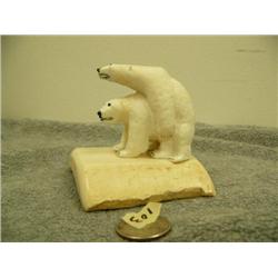 Pair of happy bears 3" tall by Frank Kiyuklook of Savoonga retail value $620.00 (33)