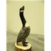 Image 4 : Ivory Canadian goose mounted on fossilized ivory by Tom Menadelook of Diomede, AK 6.25" tall (33)