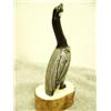 Image 5 : Ivory Canadian goose mounted on fossilized ivory by Tom Menadelook of Diomede, AK 6.25" tall (33)