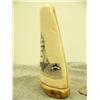 Image 5 : Ivory bark scrimshawed with ship and 2 Orcas mounted on bone by Homer Cole 5.25" tall retail value $