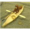 Image 1 : Kayaker of wood by Al Maxim of Gulkana Village 10" long (33)