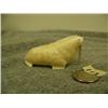 Image 3 : Old ivory carving of walrus with tusks of walrus whiskers 1.25" tall retail value $295.00 (33)