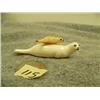 Image 1 : Ivory seal with fossilized ivory seal pup on back 2.75" long .75" tall (33)