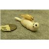 Image 2 : Ivory seal with fossilized ivory seal pup on back 2.75" long .75" tall (33)