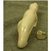 Image 3 : Carved ivory polar bear with inset baleen eyes and nose by H.B. Slwooko 1.75" tall 6.25" long (33)