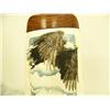 Image 3 : Scrimshawed ivory with wood base and backing with eagle head and flying eagle by E. Rumick 8" (33)