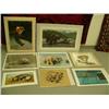 Image 1 : Lot of 12 shrink wrapped prints: double-matted print of a red fox by B. L. Marris; "New Arrivals" pr