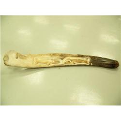 Relief carved whale bone with 2 whales 57.5" long (33)