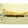 Image 1 : Carvings of school of fish on fossilized ivory tusk mounted on wood 50.5" long retail price $2200.00