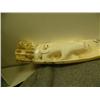 Image 2 : Relief carving of walrus tusk with polar bear and cub with inset baleen eyes and noses, 4 walruses w