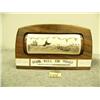 Image 1 : " Mark Well the Whale" scrimshawed whaling scene ivory piece on wood base 4.25" tall retail price $5