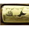 Image 3 : " Mark Well the Whale" scrimshawed whaling scene ivory piece on wood base 4.25" tall retail price $5