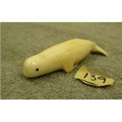 Beluga with inset baleen eyes 3.5" long (159)