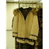 Image 1 : Mouton parka with wolf and otter fur ruff and beautiful calf-skin sled dog scene trim- approx. size 