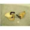 Image 5 : Lot of 2: bone Canadian geese with ivory inlay 5.75" and 3.75" -mounted on baleen - by R. Silook (33