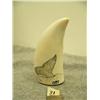 Image 3 : Whales tooth scrimshawed with man harpooning a whale with abalone base 4.5" by Nunuk retail value $8