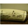 Image 5 : Ivory scrimshawed with two sailing ships, lighthouse, houses and man navigating mounted on wood with