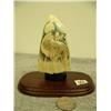 Image 1 : Whale bone scrimshawed with wolf howling at moon by Robichaud 4.75" retail value $1160.00 (33)