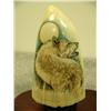 Image 2 : Whale bone scrimshawed with wolf howling at moon by Robichaud 4.75" retail value $1160.00 (33)