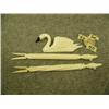 Image 1 : Lot of 3: Ivory carvings - swan pin by Fred Mayac retail value $135.00, 2 ivory sticks with prongs w